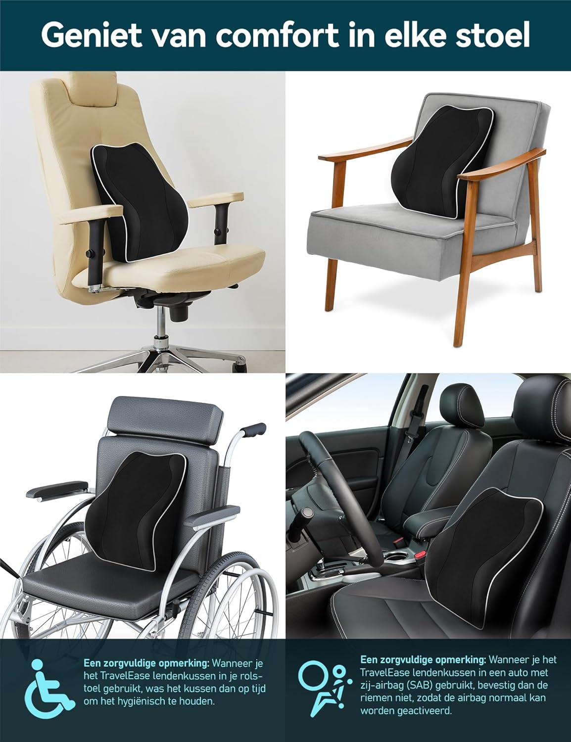 Ergonomische Lendenwirbelstütze für schmerzfreies Sitzen
